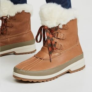 Sperry Martime Brown Leather Winter Boots Size 9 Women's